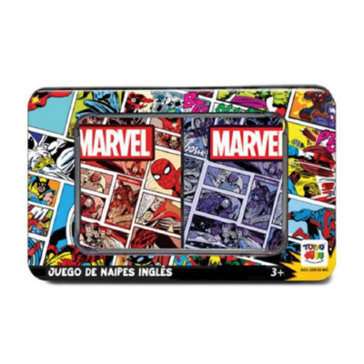 Juego naipe caja metalica marvel