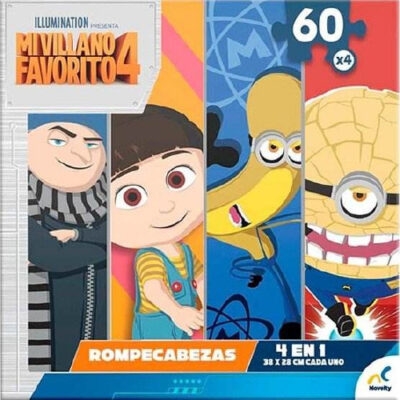 Rompecabezas 4 en 1  mi villano favorito novelty